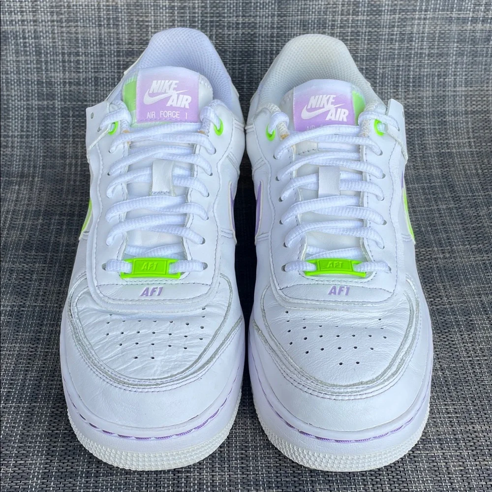 Nike Women's Air Force 1 Shadow 'White Electric Green' Sneakers Shoes size 8 - Picture 3 of 13